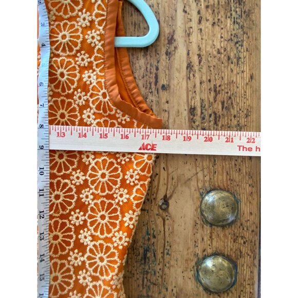 Seeme's Couture Womens‎ Orange Dress embroidered sleeveless - Picture 5 of 6